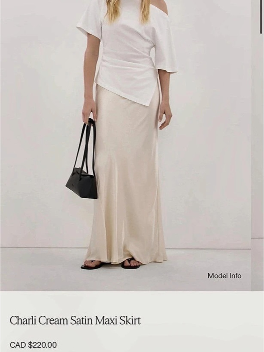 Dissh Cairo Cream Satin Maxi Skirt Satin Maxi Skirt in Cream Size Small